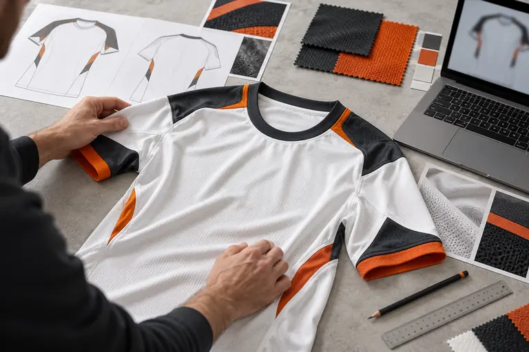 Jersey artwork, colour swatches and garment planning
