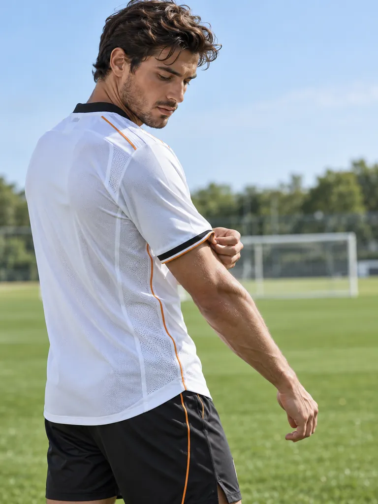 Govicardo athlete adjusting a custom performance jersey